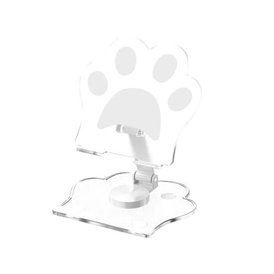 

Mobile Phone Holder Foldable Cat Paw Stand Adjustable Multi-Angle Rotation Acrylic Phone And Tablet Holder for Desk Office Travel Use S білий