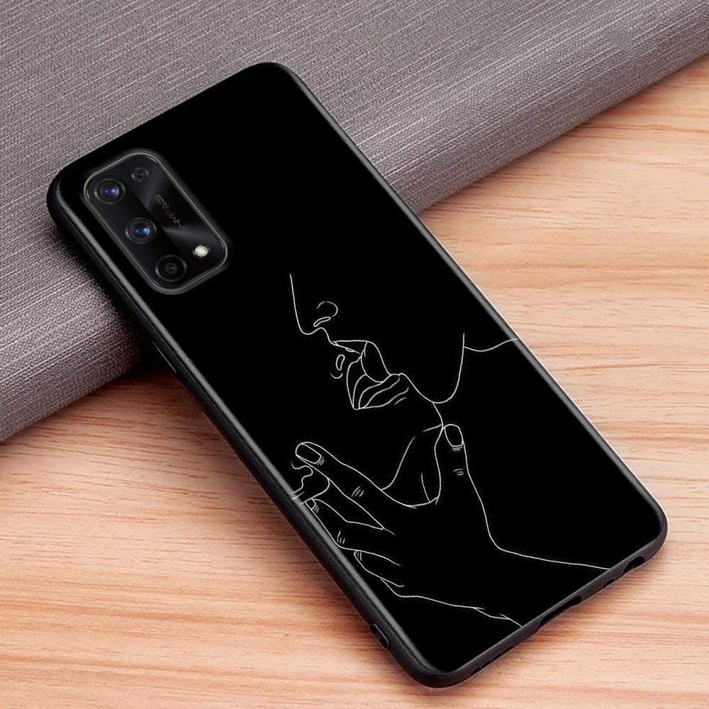 Minimalist Line Art Sexy Lover Kiss Case For Realme C21Y C21 C25 C20 C15 C12 C11 C1 GT Master Neo Neo2 5G Fundas Capa Soft Cases
