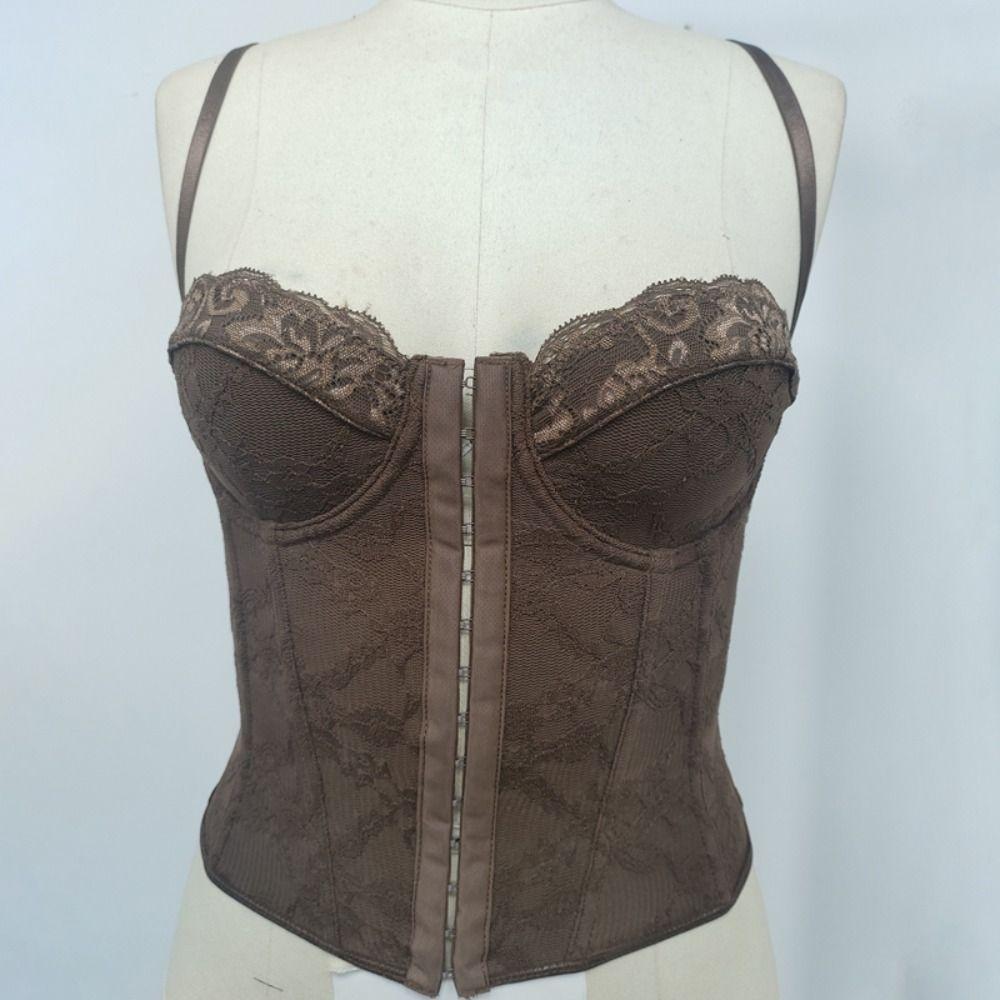 Sleeveless Lace Camisole Hollow Suspender Vest Elegant Crop Tops  Ladies