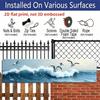 2D Flat - Sign of Seagulls Flying Over Ocean Waves - Rustic Coastal Aluminum Decorative Sign, Vintage Style 3.9X15.7 Inch, No Electricity Required