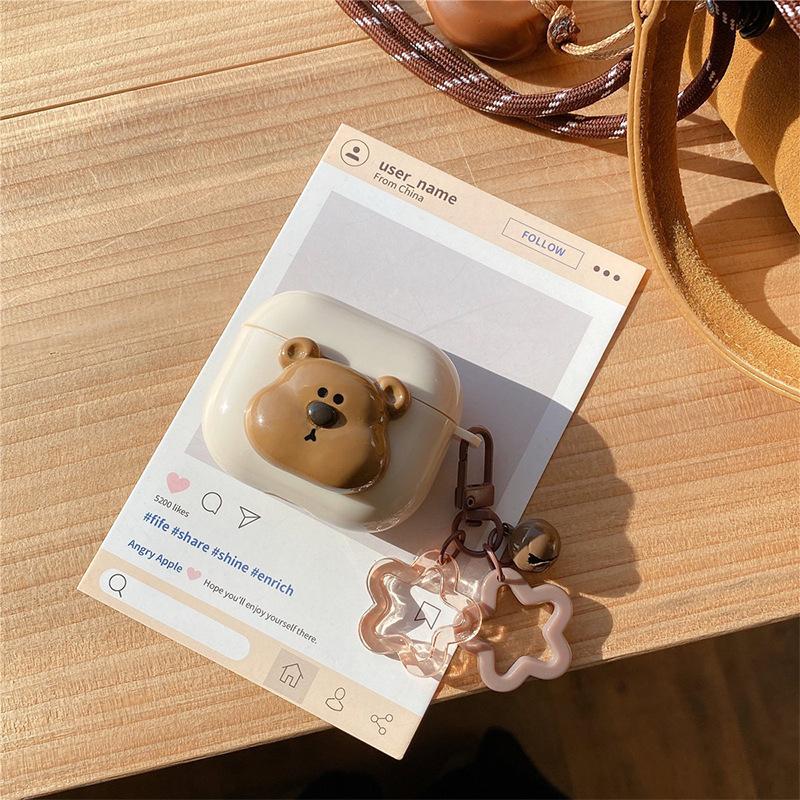 

Hollow Pentagram Bell Pendant Earphone Cover For Apple Airpods Pro Bear Airpods 3 /4 Silicone airpods pro 3rd generation