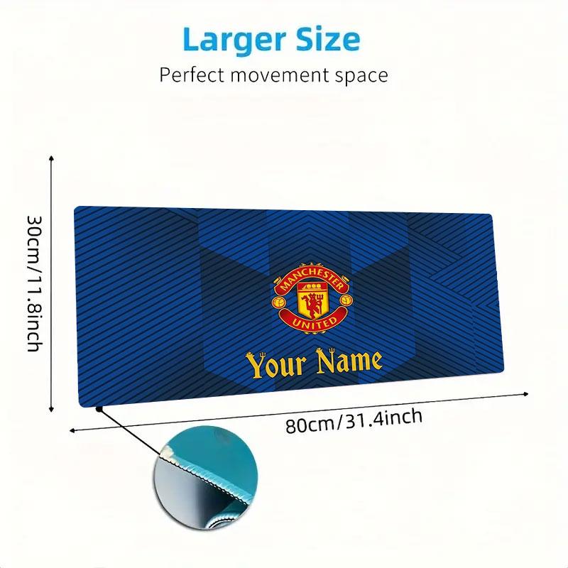 Manchester United F Custom Name Large Size Mouse Pad Large Gaming Table Cushion Non-slip Laptop Tablet Big Mousepad XXL Mat Mini PC Playmat With Lock
