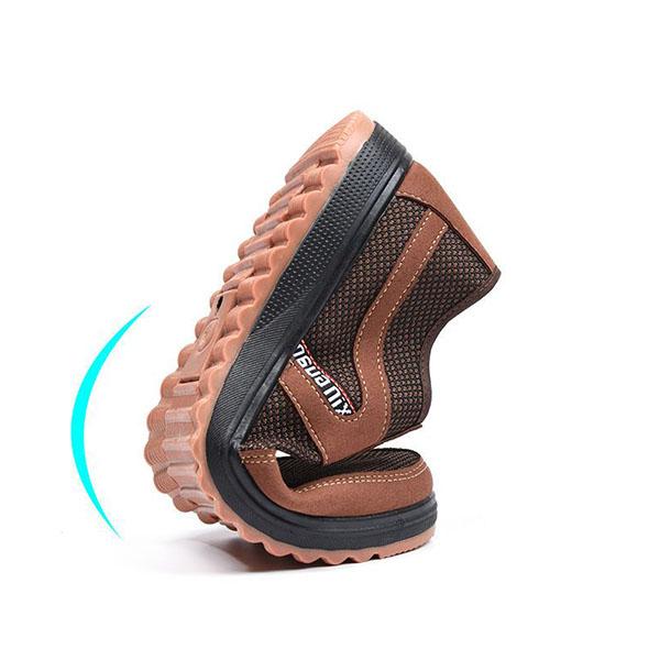 Frühling Alte Peking Stoffschuhe Herren Rutschfest Abriebfest Lässige Arbeitsschuhe Atmungsaktiv Verdickt Küche Mittelalterliche und Ältere Vaterschuhe