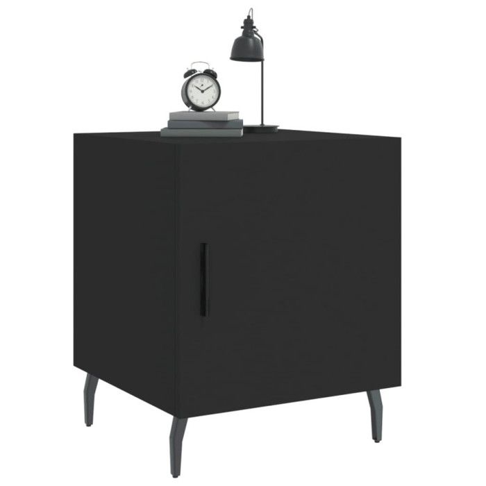 VidaXL Table de chevet noir 40x40x50 cm bois d’ingénierie 827598
