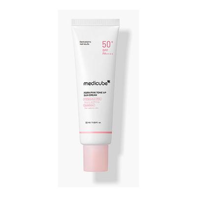Сонцезахисний крем з PDRN для вирівнювання тону шкіри Pink Tone up 50 мл / Сонцезахисний засіб
