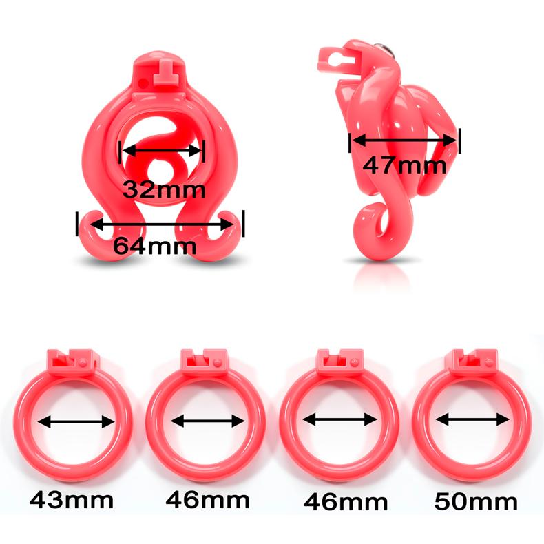 Mini Octopus Shaped Male Chastity Cage Equipped with 4‑Size Locking Rings Elastic Belt Anti Slip SM Sissy Birdcage Lock Alutdtoy