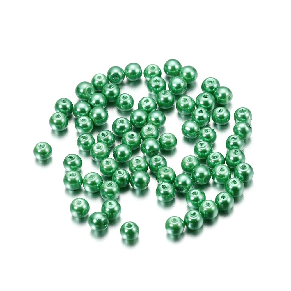 50-100Pcs 4/6/8mm Round Glass Bead Imitation Pearl Beads for DIY Earrings Necklace Jewelry Making Findings Accessories