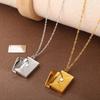 Envelope Book Pendant Accessories Collarbone Chain Women'S Niche Fashion Literary And Art Style Necklace