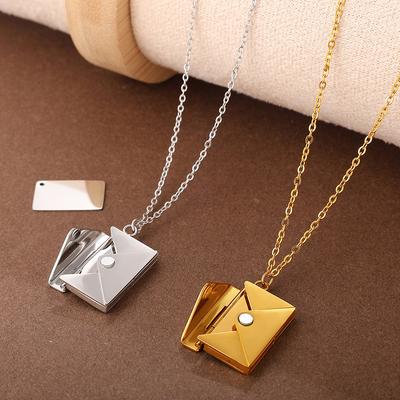 Envelope Book Pendant Accessories Collarbone Chain Women'S Niche Fashion Literary And Art Style Necklace