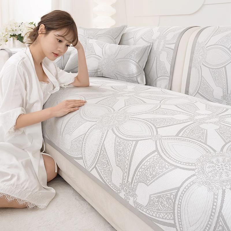 Summer Summer Summer Mat Sofa Cushion High -End Non -Slip Ice Silk Cushion Light Luxury Modern Sofa Cover Cover Cloth