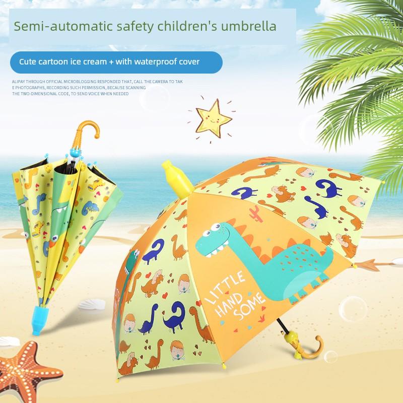 Safe and Cute Cartoon Children's Umbrella Primary School Kindergarten Sunny and Rainy Dual-Use Boy and Girl Baby School Dedicated Umbrella