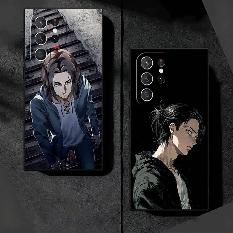 A-Attack On T-Titan Eren Yeager Soft Phone Case for Samsung Galaxy S26 S25 Edge S24 Ultra S23 Plus S22 S21 FE S20 Black Cover Ba