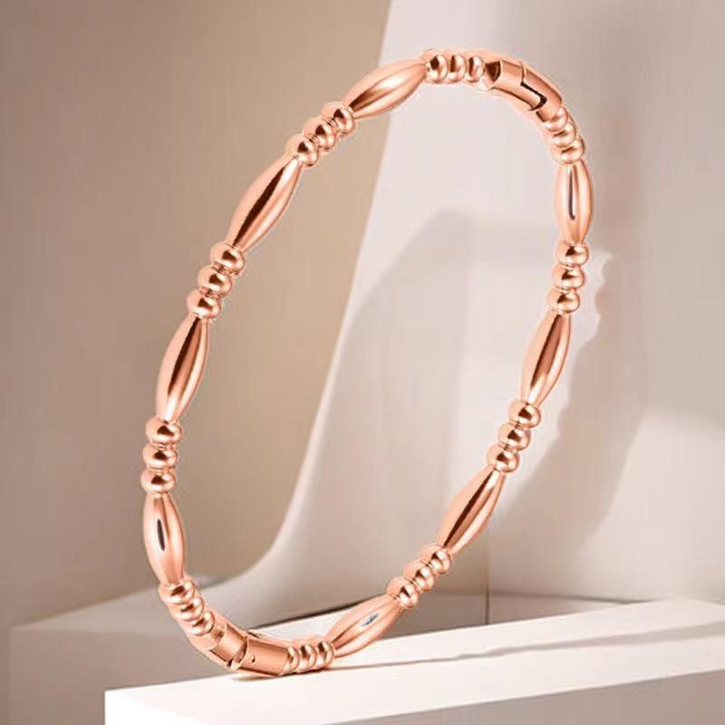 Women's Titanium Steel Bracelet with Inlaid Diamonds - Elegant Starry Design, Non-Fading, INS Style, High-End Full Diamond Bangle.