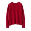Women's Thickened Cashmere Sweater - Autumn/Winter Heather Yarn Round Neck Knitwear, Lazy Style, Solid Color Base Layer Top