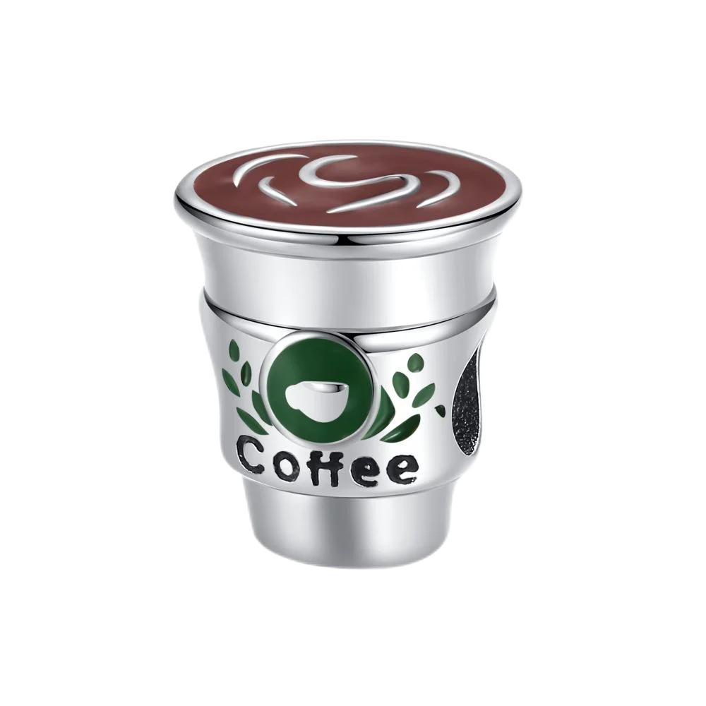 Classic Coffee Cup Charm Bead Components Tea Cup Bead Components Compatible With Authentic Original Bracelet High Quality Fine Jewelry Necklace