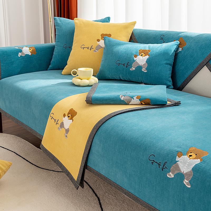 

Подушка для дивана, простые современные нескользящие подушки для сиденья в скандинавском стиле, универсальный чехол для дивана из синели с рисунком четырех сезонов, чехол для подушки на сиденье 70*70cm