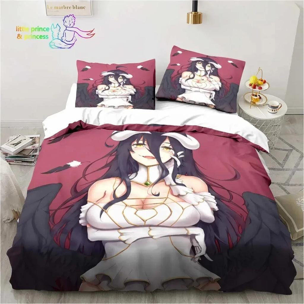 3D Print Albedo Overload Bedding Set Single Twin Full Queen King Size Bed Set Bedroom Hentai Anime Girl Bedding Gift