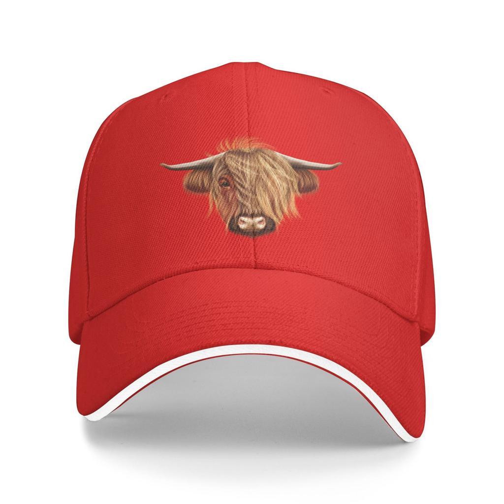 Scottish Hairy Highland Cow Hats for Unisex Women Vintage Baseball Cap Beach Dad Sun Hat Black Denim Cotton Caps