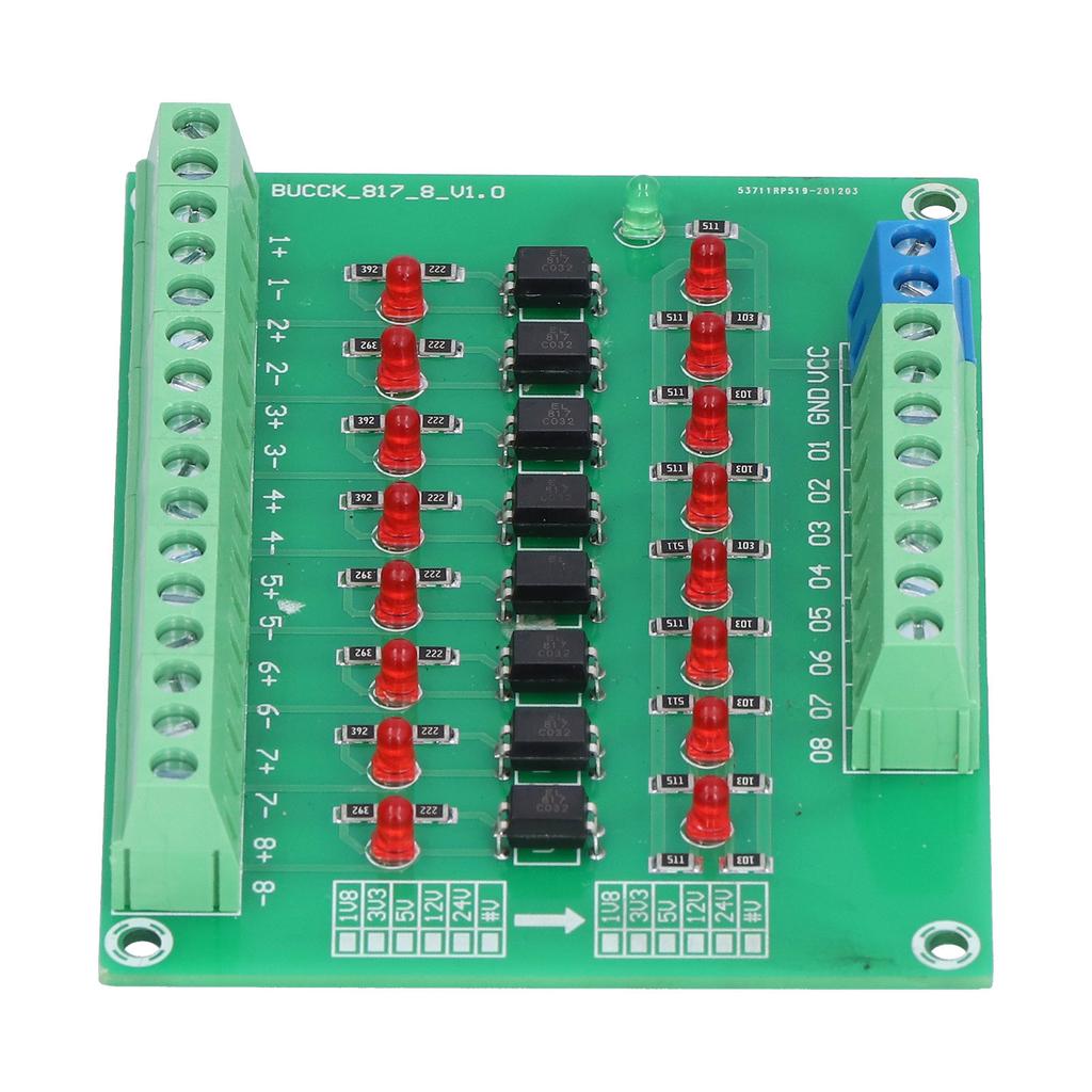 Optical Isolation Module 24V to 5V 8 Channel Optocoupler PLC Signal Converter Board