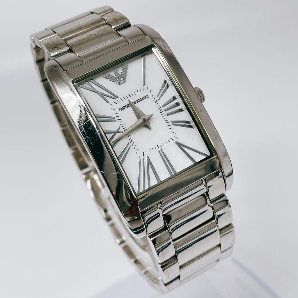 Used New battery/operating EMPORIO ARMANI watch quartz vintage Emporio Armani square quartz analog
