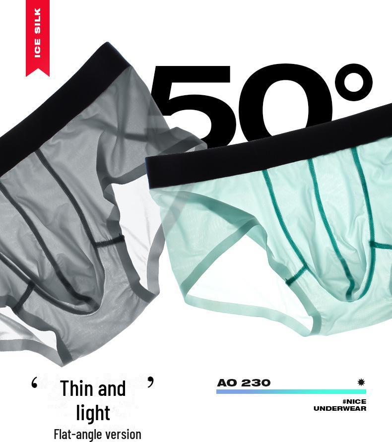 2023 Herr Ultratunna Sömlösa Boxerkalsonger i Is-Silke – Sommarutgåva