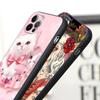 Apple Hülle für iPhone 11 12 13 mini Pro Max XS X XR 7 8 6 plus SE 2020 Weiche Silikonhüllen Cover Niedliche Cartoon Katze Blume Tier