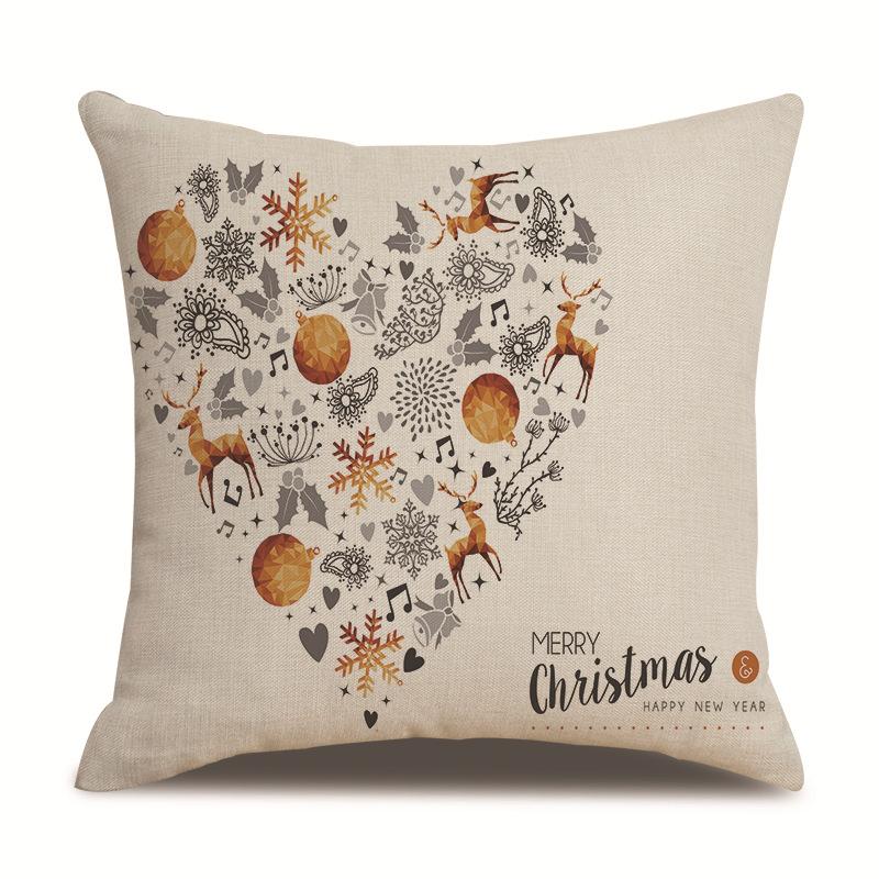 Christmas Single-sided Pillowcase Living Room Linen Car Pillowcase Sofa Pillowcase Bedside Cushion Cover
