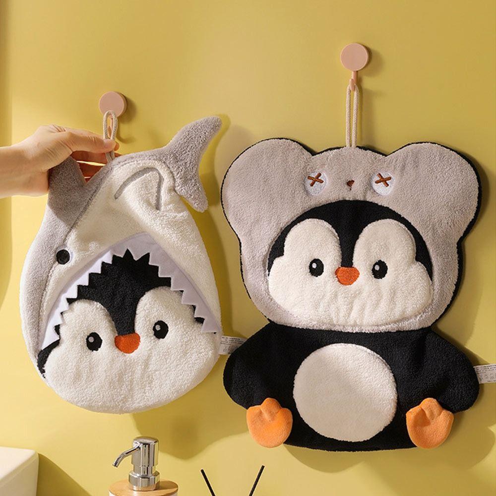 3 Layer Penguin Hand Towel Thickened Washcloth Cute Toilet Handkerchief Household