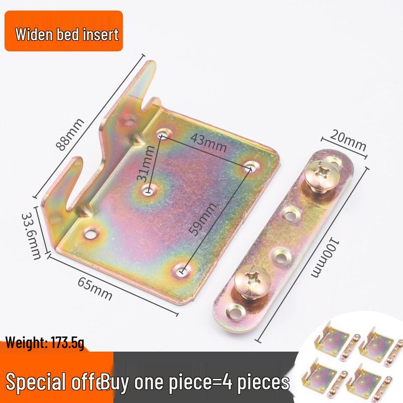 Heavy-Duty Bed Corner Bracket & Hook Fastener Set with Latch and Hinge