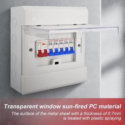 Boîtier métallique 7 circuits couvercle transparent protection contre les fuites combinaison interrupteur pneumatique boîte de distribution pour usage domestique et commercial à AC220V