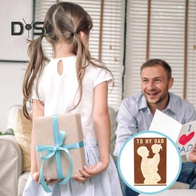 Wooden Desk Sign Gift for Dad from Daughter Home Office Tabletop Sign Ornament with Base Father's Day Birthday Present Gratitude Gift for Father