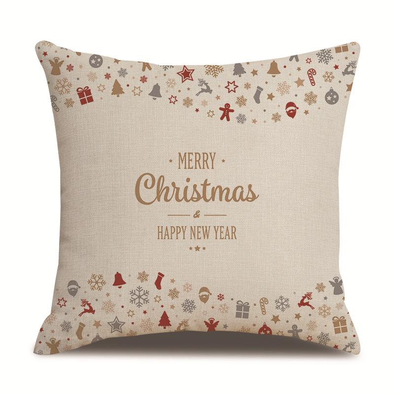 Christmas Single-sided Pillowcase Living Room Linen Car Pillowcase Sofa Pillowcase Bedside Cushion Cover