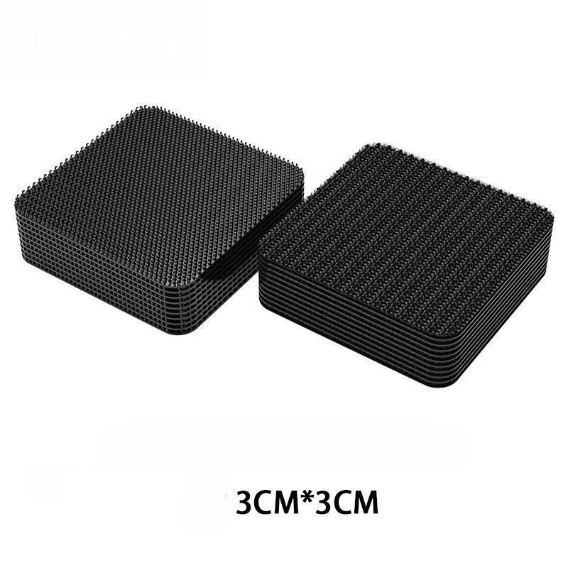 10pcs Car Floor Mat Invisible Fixing Clip Double-sided Adhesive Hook and Loop Car Backing Patch Strong Adhesion for Trunk