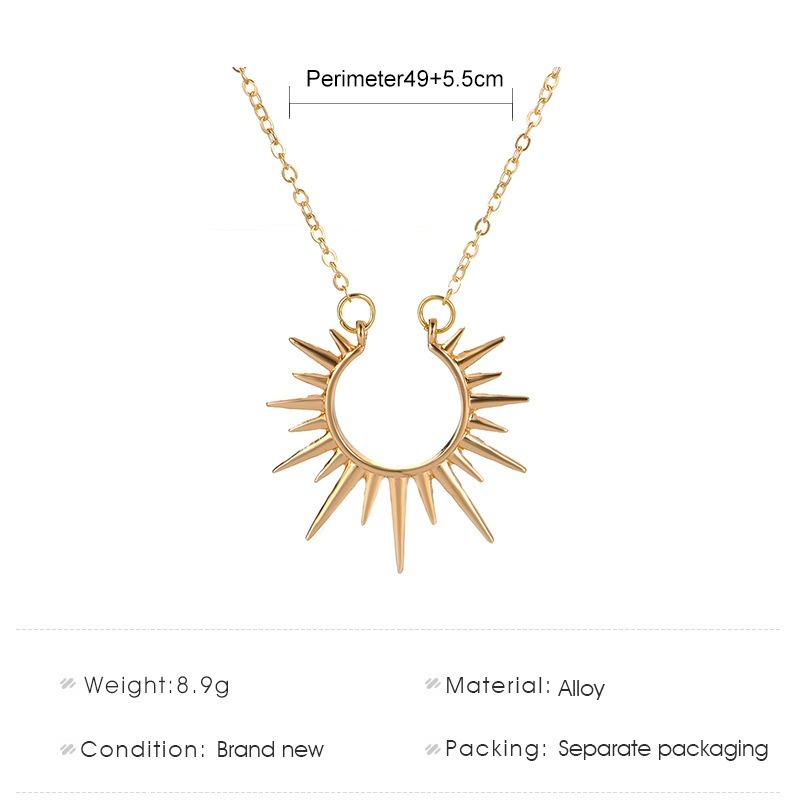 Sunflower pendant necklace retro metal open collarbone chain fashion creative jewelry women