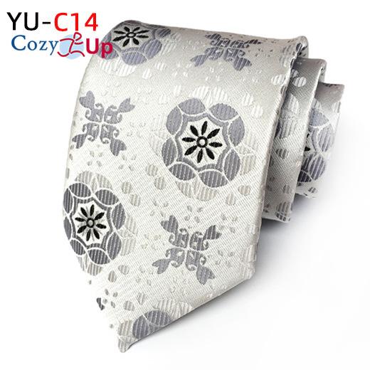 3.15" Fashion Striped PaisleyTie Men Flower Necktie for Wedding
