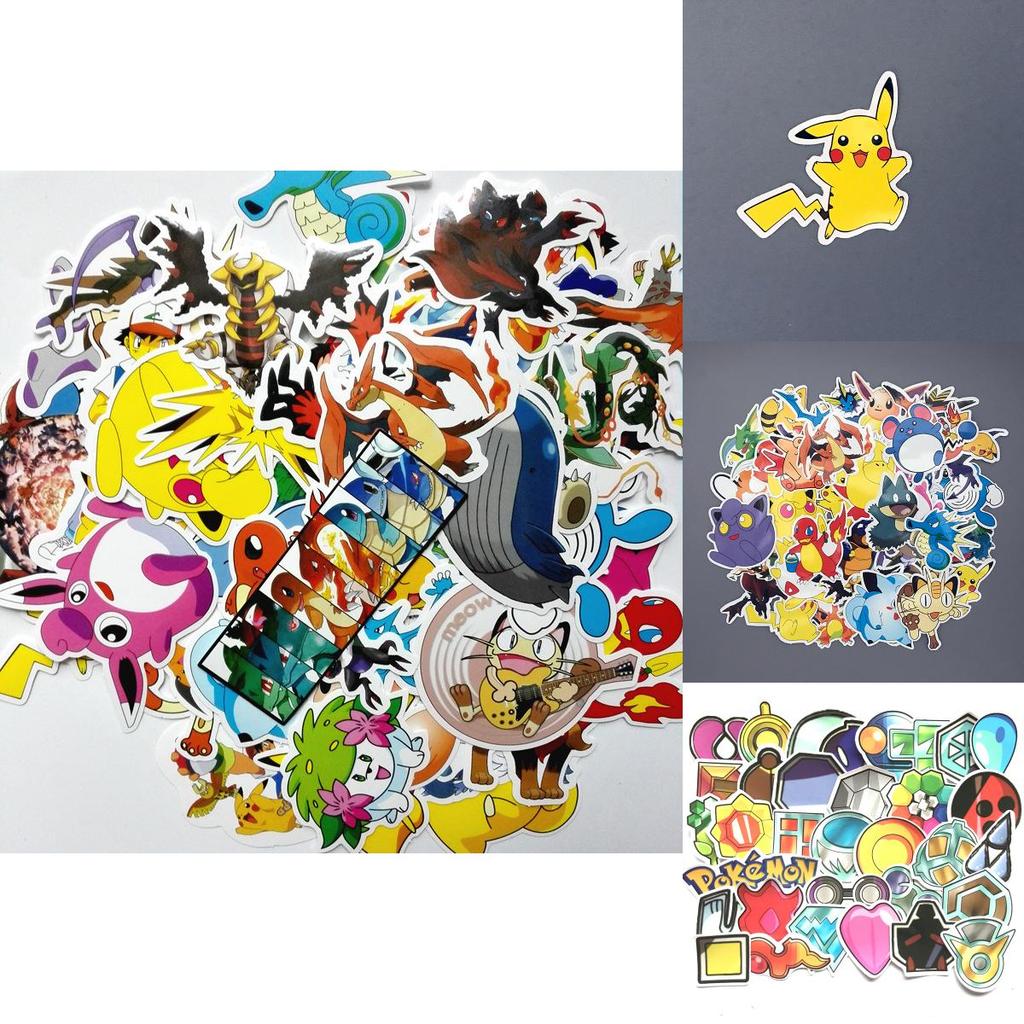 Premium Quality Pokemon Stickers Collection Featuring Mimikyu Pikachu Bulbasaur Sun Moon