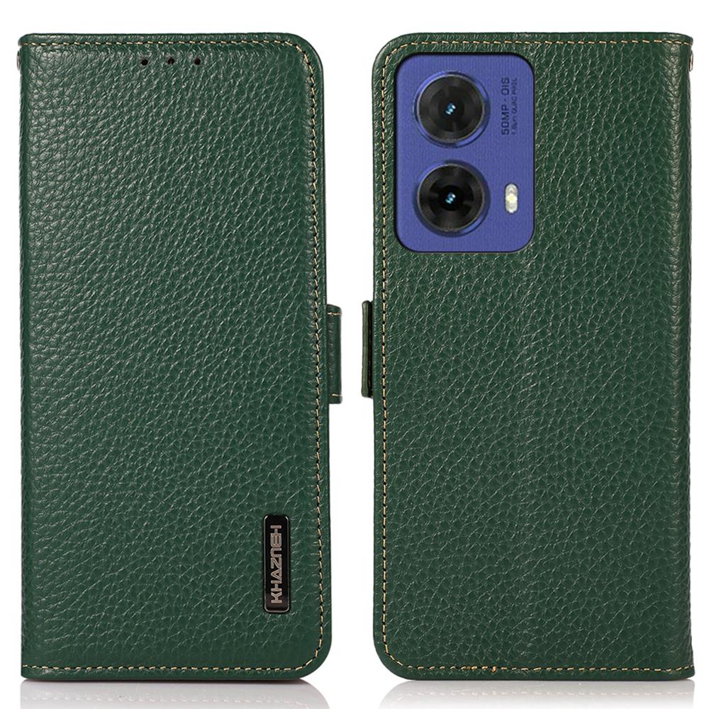 For Motorola Moto G85 5G/S50 Neo 5G Case Genuine Cow Leather Phone Cover RFID Blocking