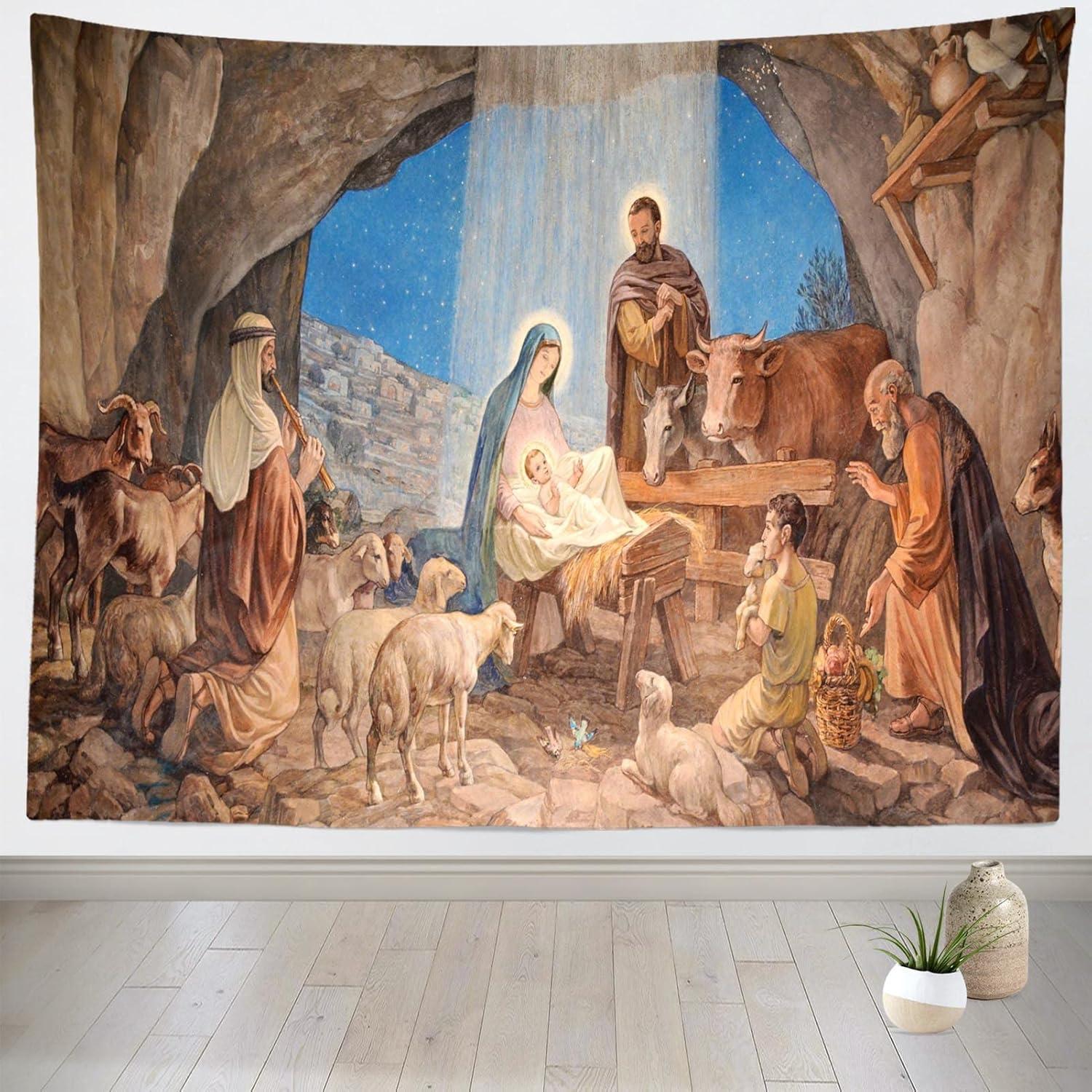 Tapestry The Birth of Jesus by loccor shepherd s field 75x100