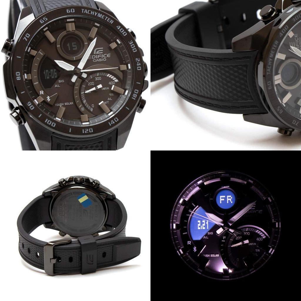 EDIFICE CASIO Casio Bluetooth Smartphone Linked Tough Solar Chronograph Kalender Analog Digital Schwarz Businessuhr Sportuhr Wasserdicht Smart