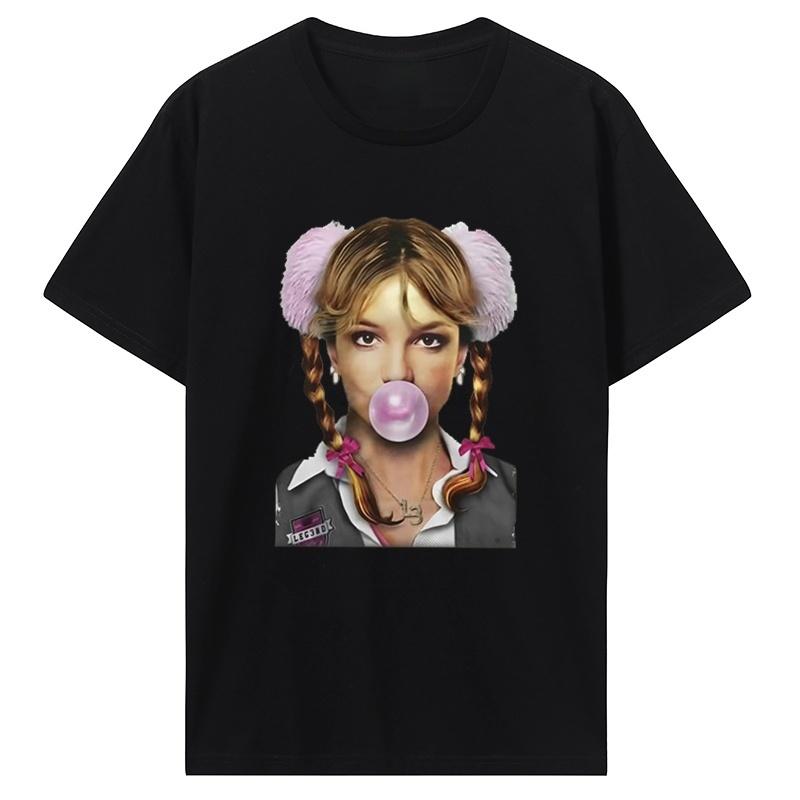 

Singer Britney Spears Bubblegum Graphic T-shirt Men and Women Summer Cotton Y2K Clothing Fashion Short Sleeved Top Streetwear 5XL різнокольоровий