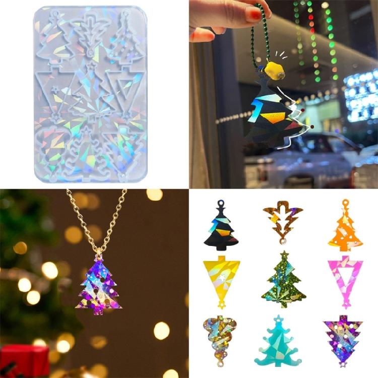 Beautiful Christmas Tree Mold DIY Craft Holiday Decoration Holographic Tree Mold