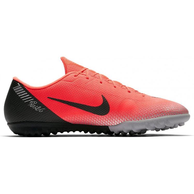 Nike Mercurial Vapor 12 TF Turf Slip Resistant Abrasion Resistant Soccer Shoes Men's Red Black AJ3732-600