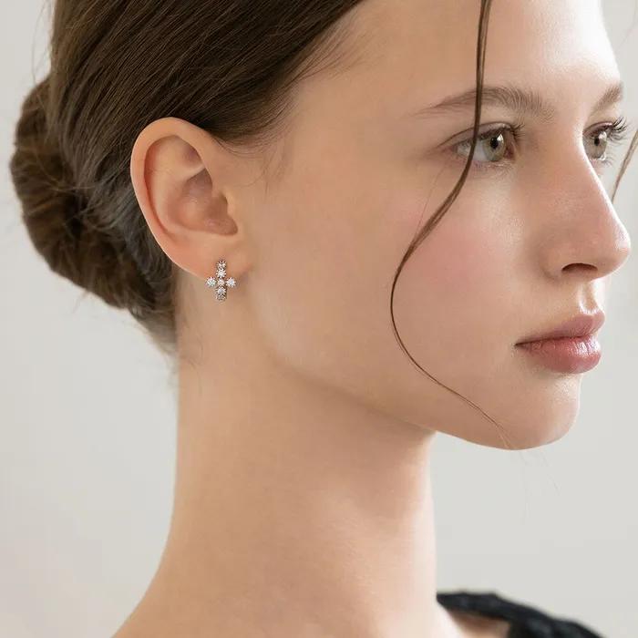 Antique Cross Cubic Hoop Earrings EC3333