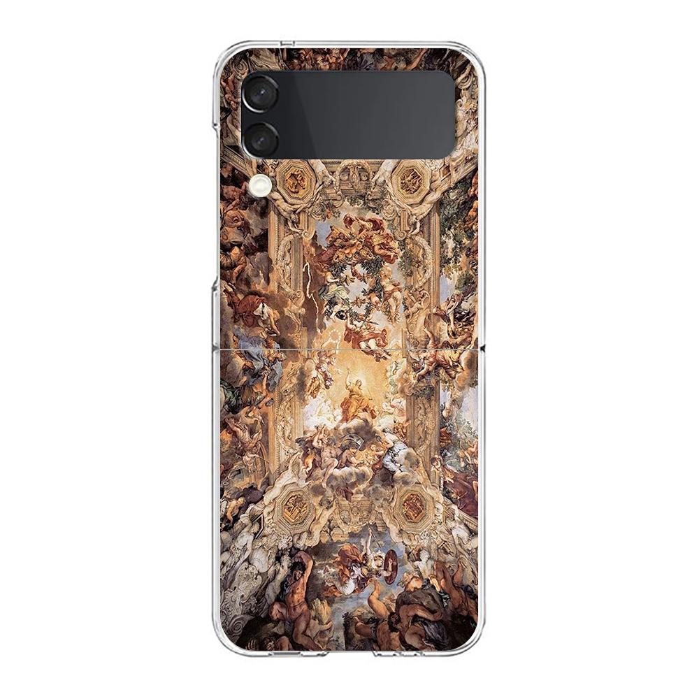 

Renaissance art Painting Phone Case For Samsung Galaxy Z Flip 3 4 5 Hard Folding Clear PC Bumper For Samsung Z Flip 6 Cover Samsung Z Flip 6