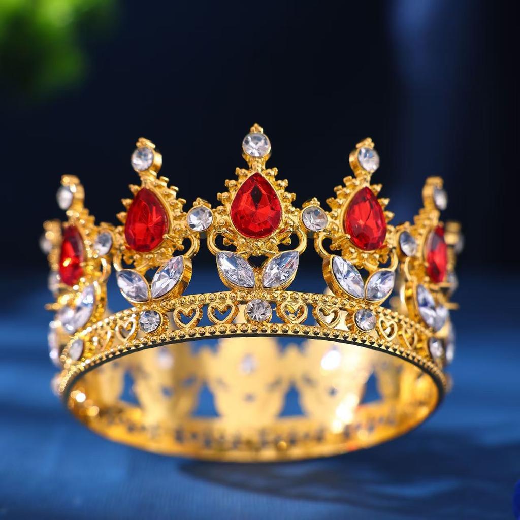 Queen Alloy Full Circle Crown Decoration Accessories Adult Wedding Hair Crown Children's Rhinestone Tiara Crown