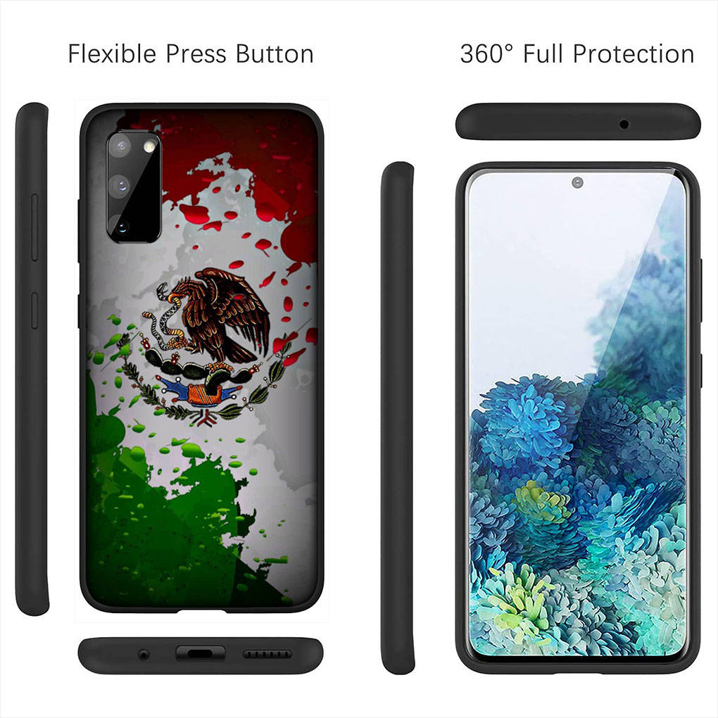for Samsung Galaxy S24 S23 iPhone 16 15 14 Xiaomi Redmi Note 13 12 11 10 8 Plus 9 Pro Max X XR 14C Phone Case Mexican Mexico Flag OPPO Huawei Cover