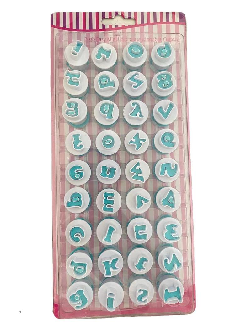 26-Piece Uppercase & Lowercase Letter & Number Cookie Stamp Molds