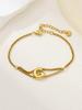New stainless steel wholesale 26 English letters double-layer ring gold-plated bracelet