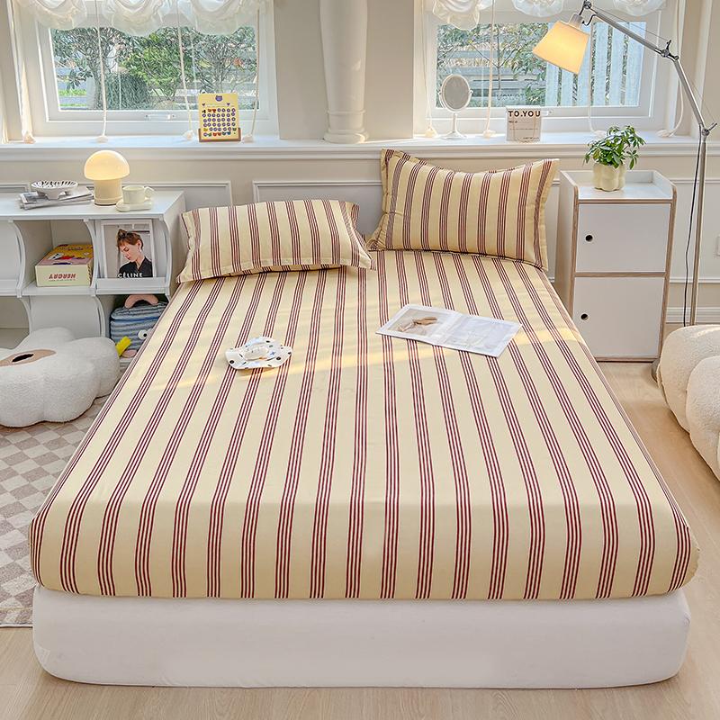 Printed One Single-Piece Bed Hat Without Pillowcase Mattress Cover Full Cover Dust-Proof Anti-Slip Bed Cover For All Seasons
