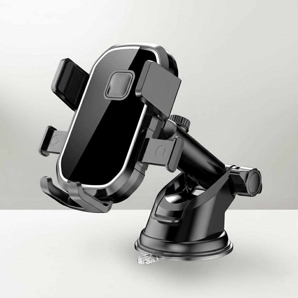 

Universal Car Phone Holder Suction Cup Adjustable Mount for All Smartphones Vehicle Navigation Accessory Car Interior Gadget чёрный